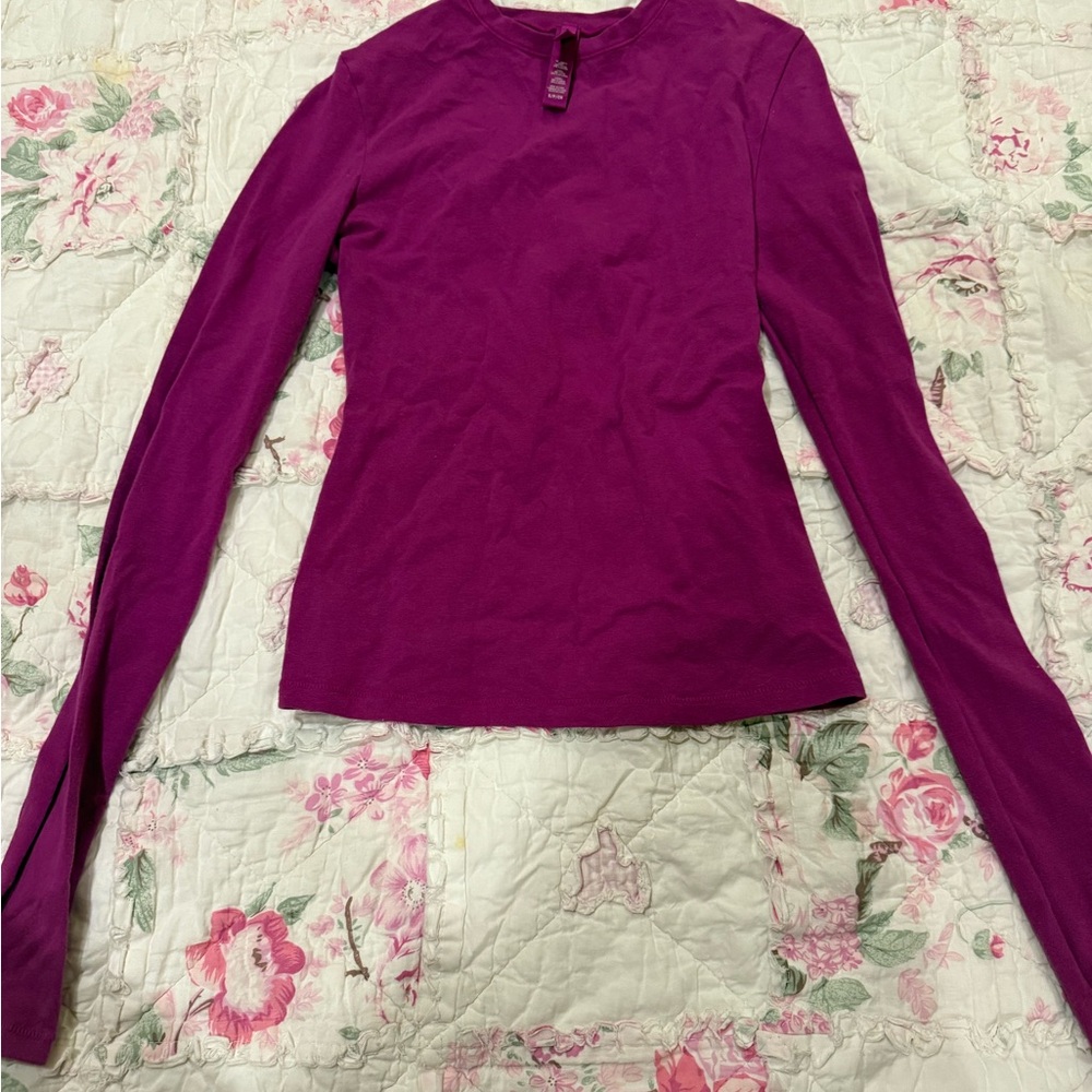 SKIMS Fuchsia Long Sleeve Blouse